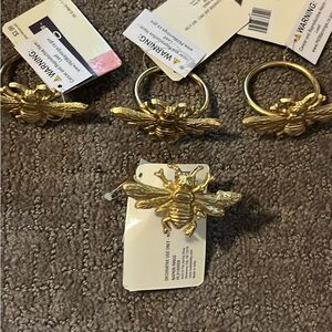Gold Bee Napkin Rings